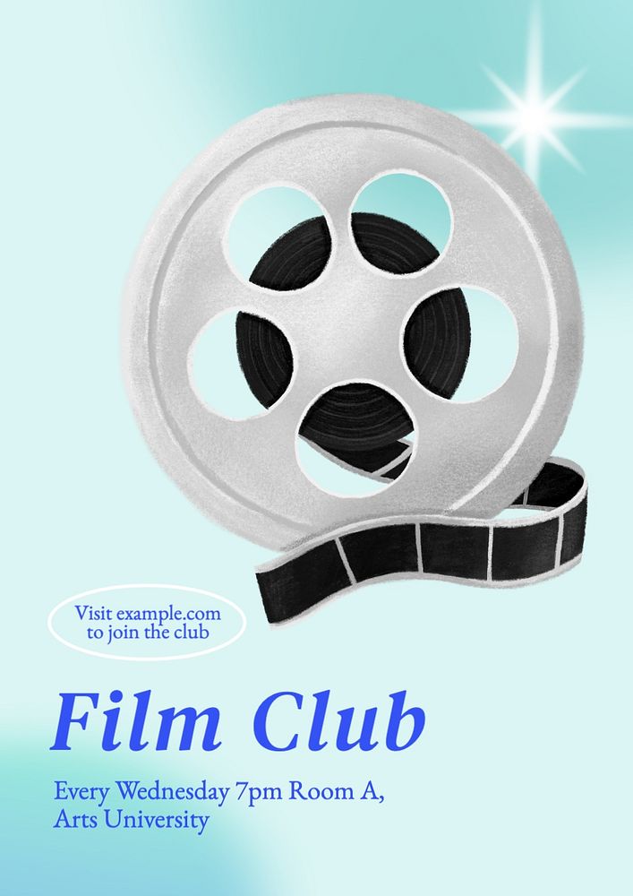 Film club poster template, editable text and design