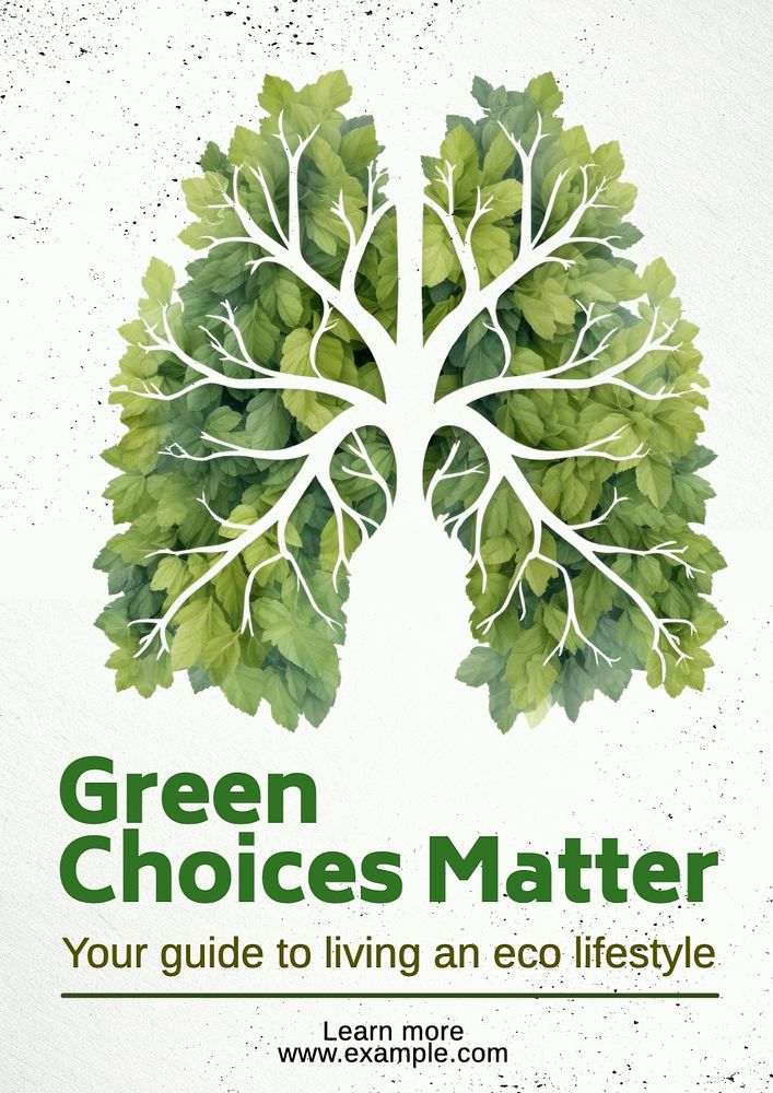 Green choice matter poster template, editable text and design