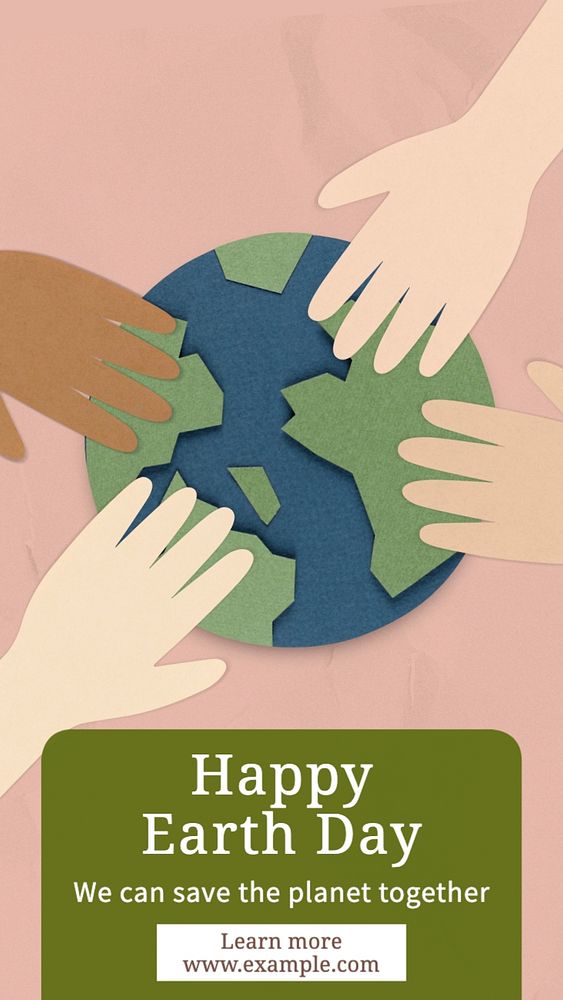 Happy earth day Facebook story template, editable design