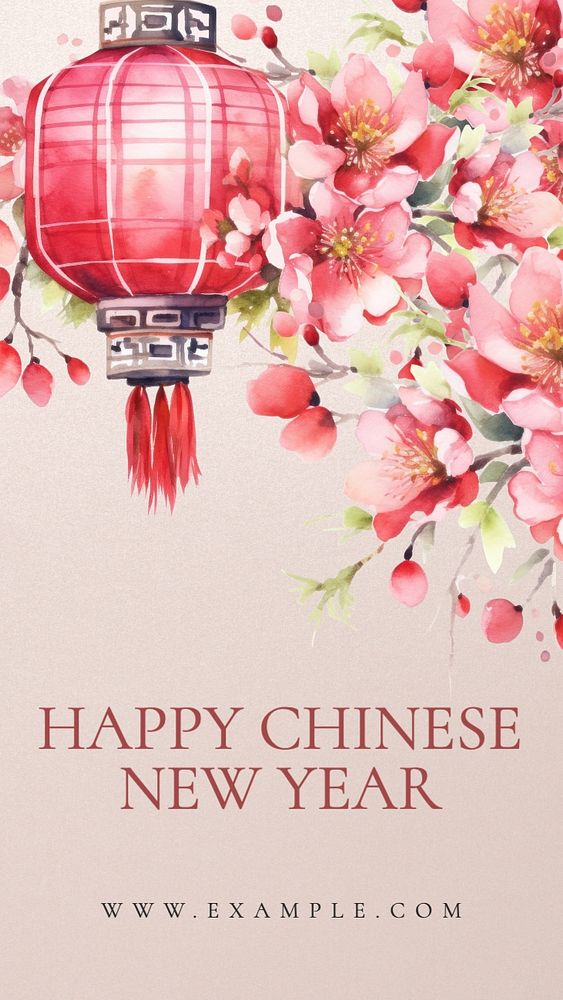 Happy Chinese new year Facebook story template, editable design