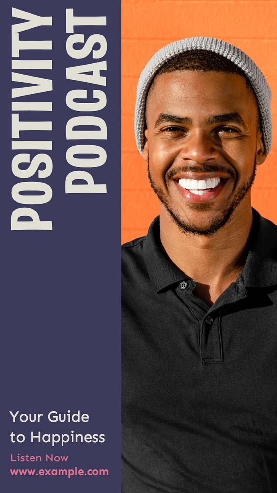 Positivity podcast Instagram post template, editable text