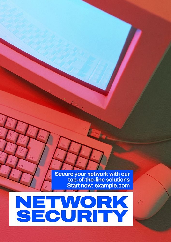 Network security poster template, editable text and design