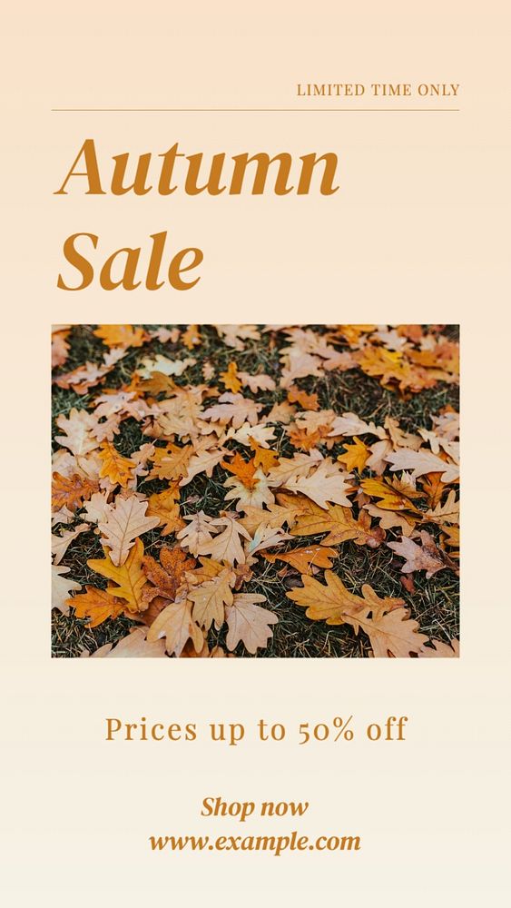 Autumn sale Instagram post template, editable text