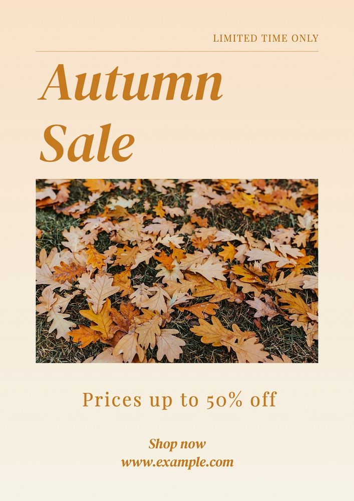 Autumn sale poster template, editable text and design