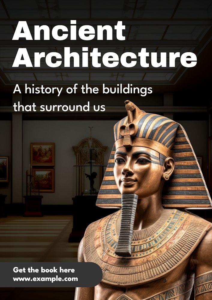 Ancient architecture editable poster template