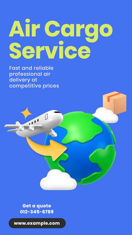 Air cargo service social story template, editable Instagram design