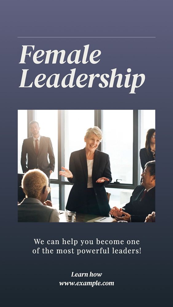 Female leadership Instagram post template, editable text