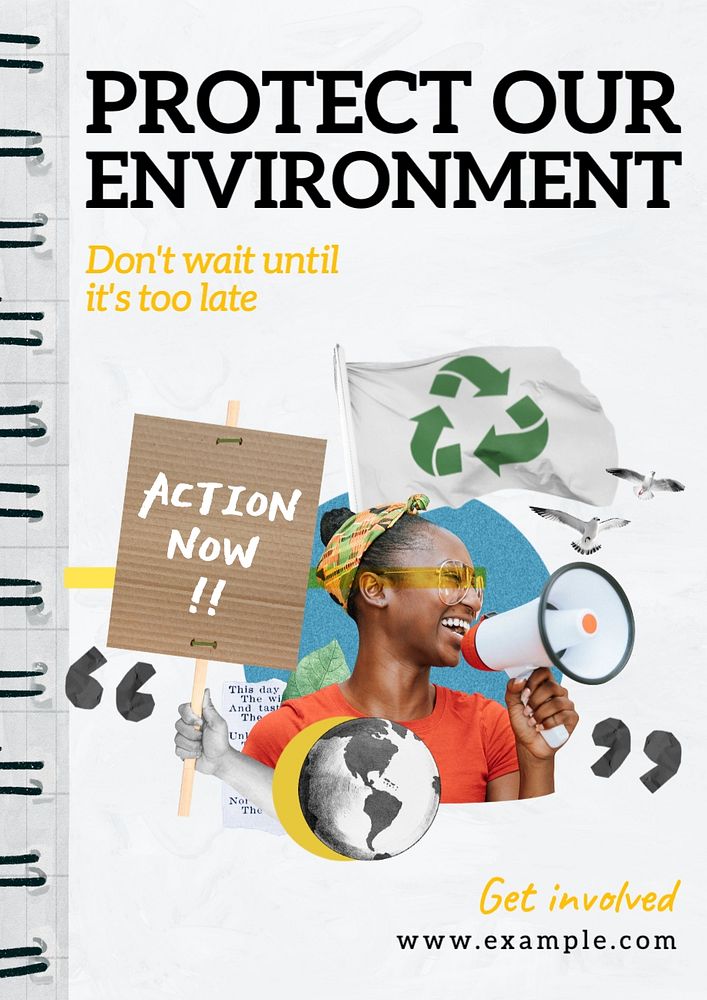 Protect our environment poster template, editable text and design