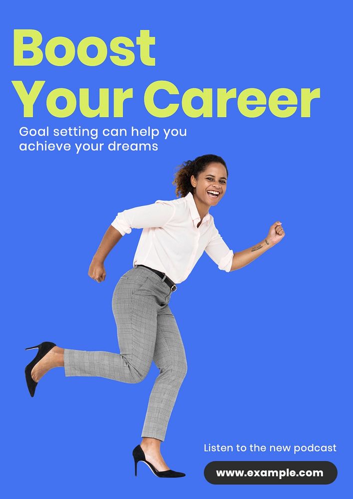 Boost your career poster template, editable text and design