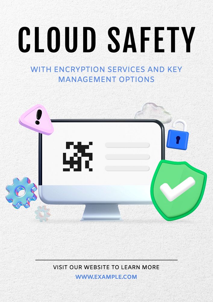 Cloud safety poster template, editable text and design