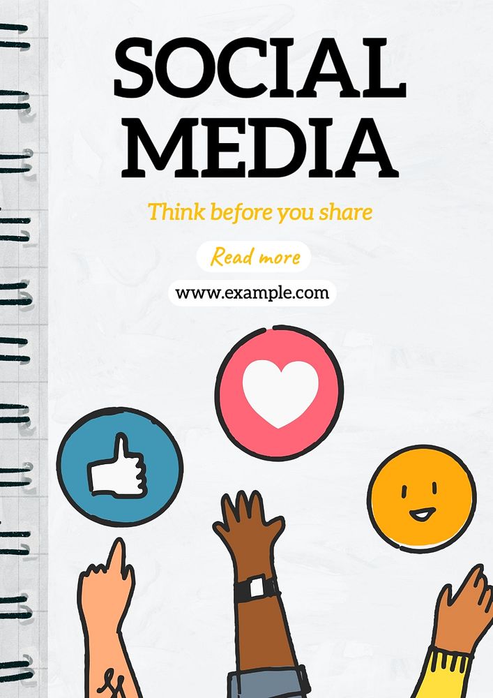 Social media poster template, editable text and design