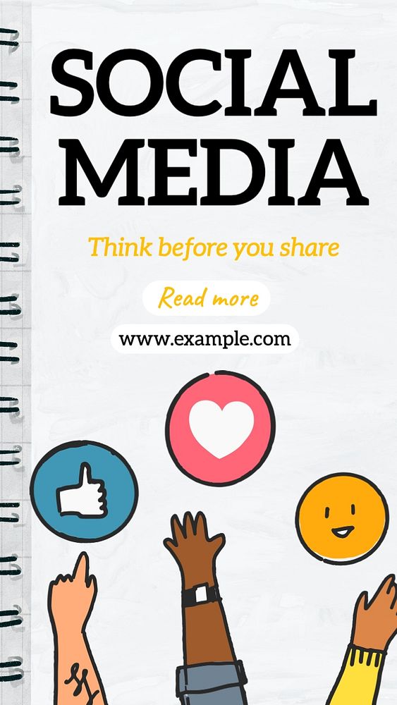 Social media social story template, editable Instagram design