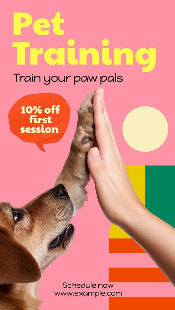 Pet training Instagram story template, editable text