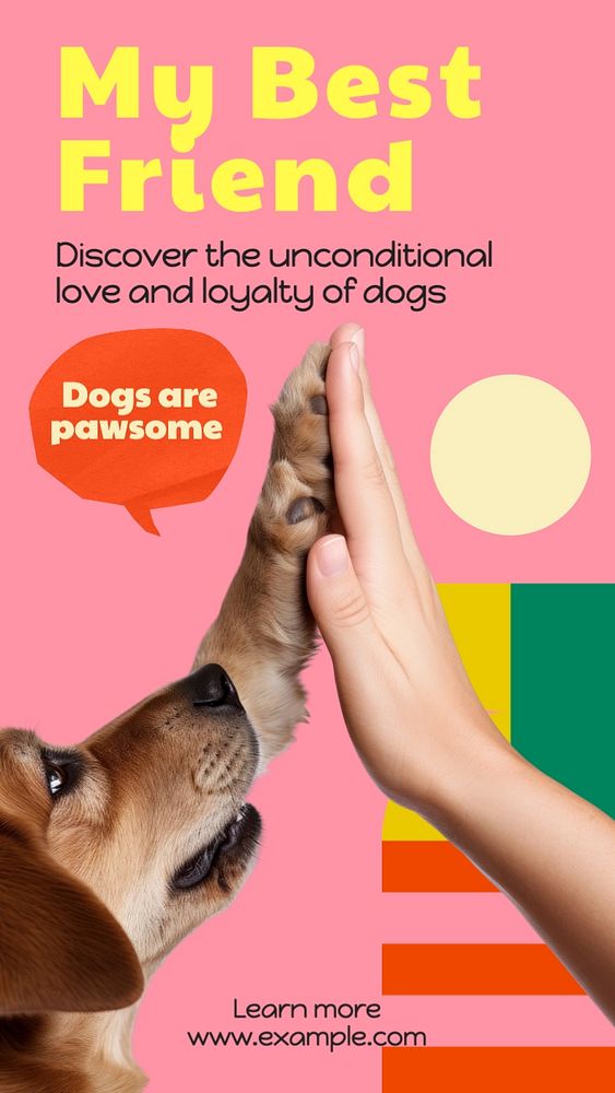 Dogs Instagram story template, editable text