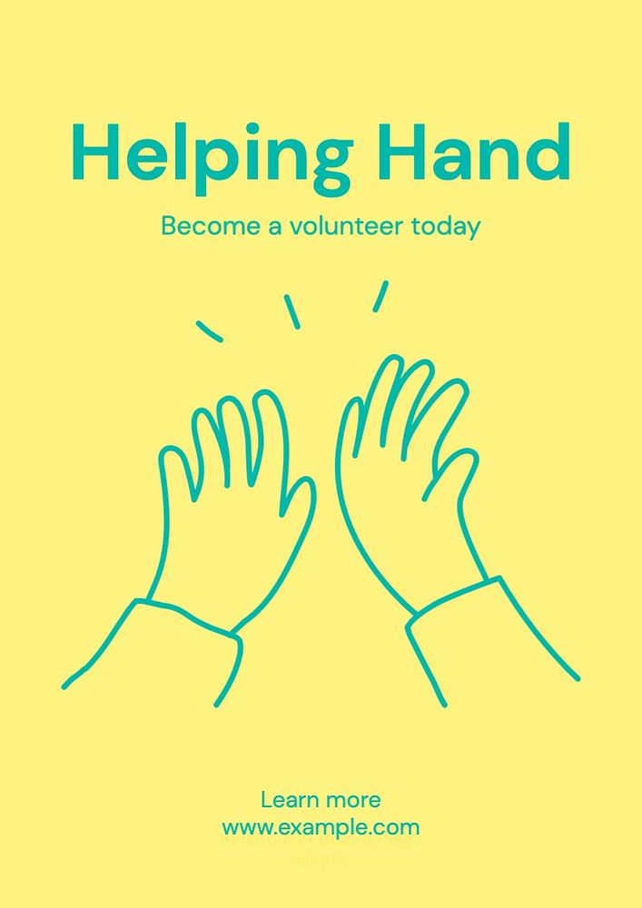 Helping hand poster template, editable text and design