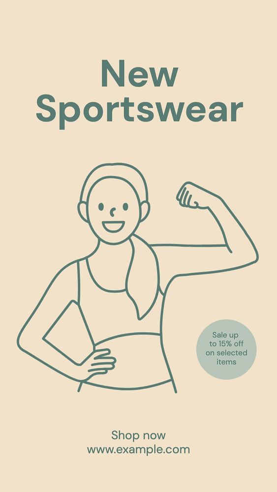 New sportswear Facebook story template, editable design