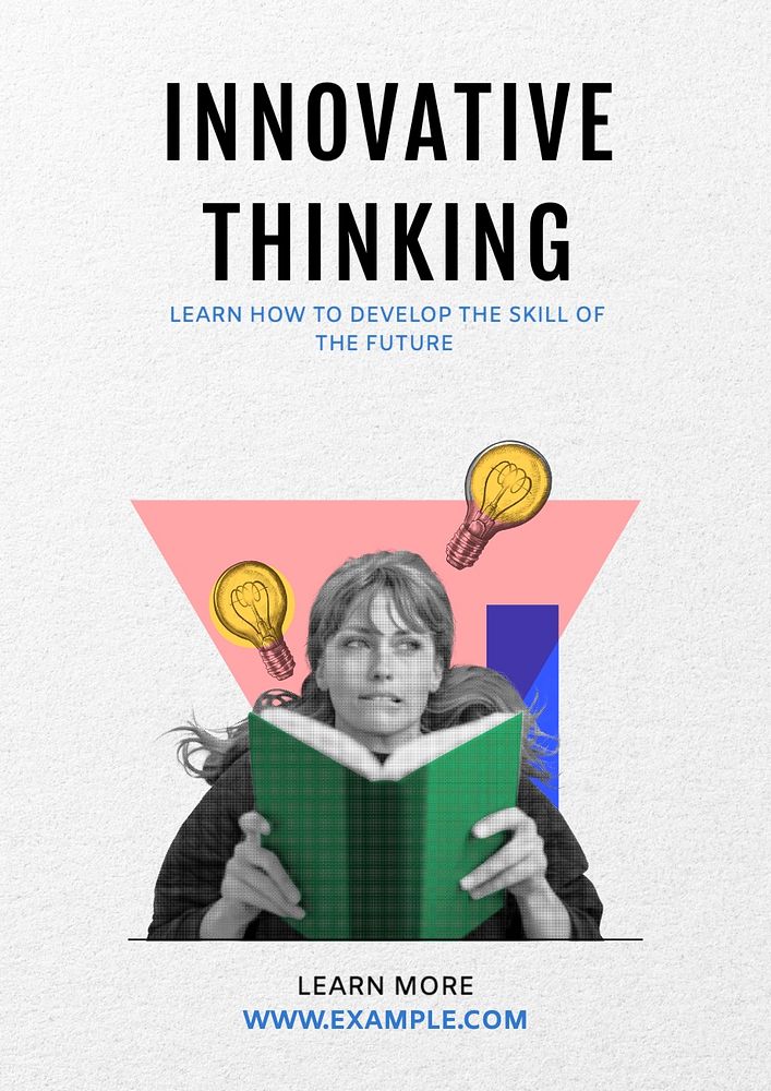 Innovative thinking poster template, editable text and design