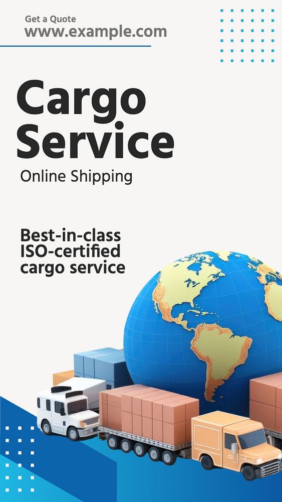 Cargo service Facebook story template, editable design