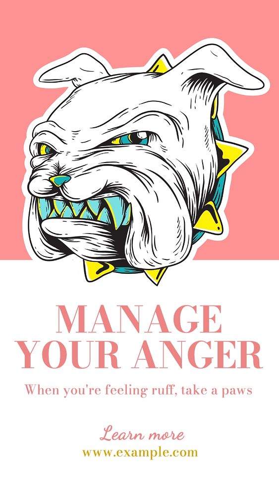 Anger management social story template, editable Instagram design