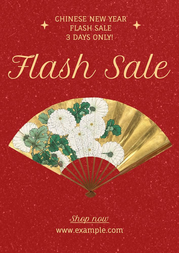 Flash sale poster template, editable text and design