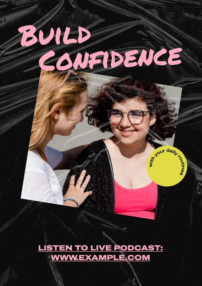 Build confidence poster template, editable text and design