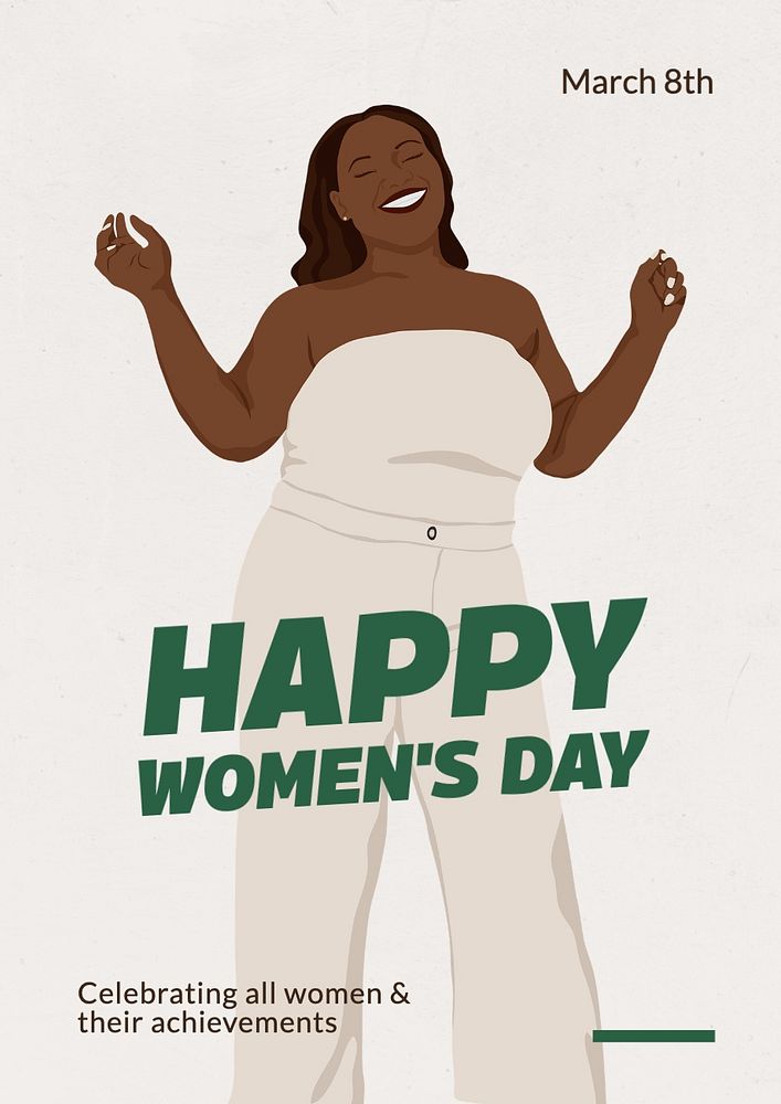 Women's day poster template, editable text and design