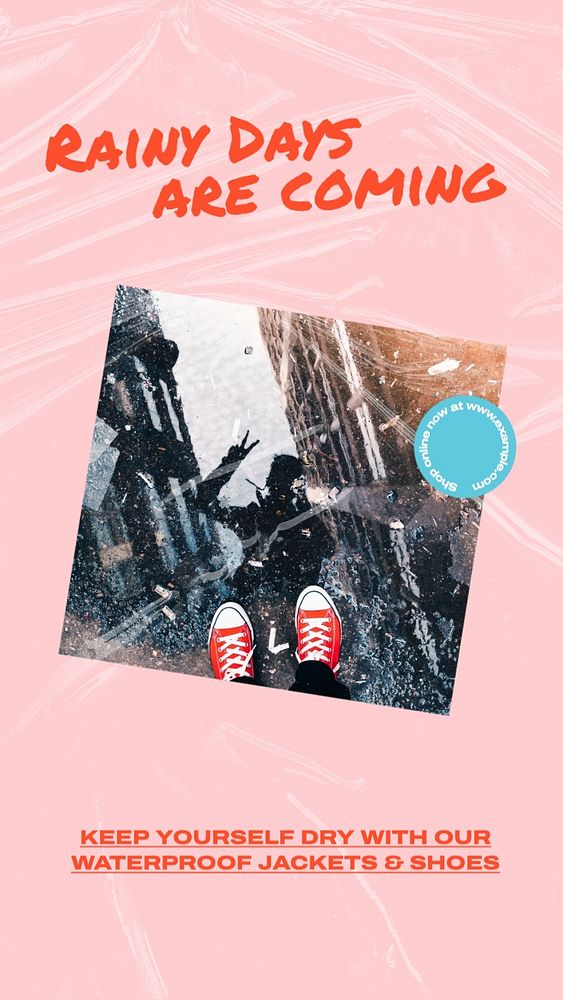 Waterproof clothes Instagram post template, editable text