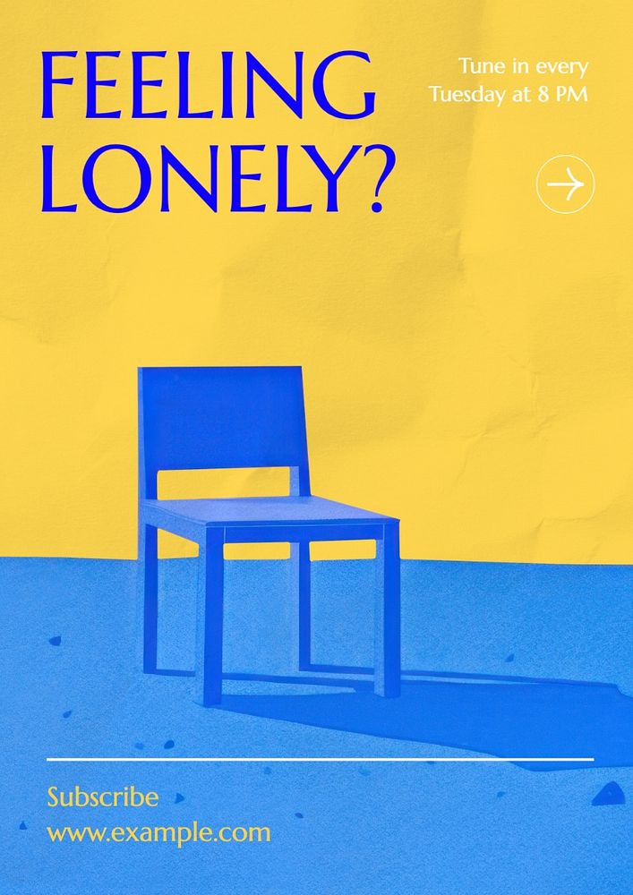 Loneliness podcast poster template, editable text and design