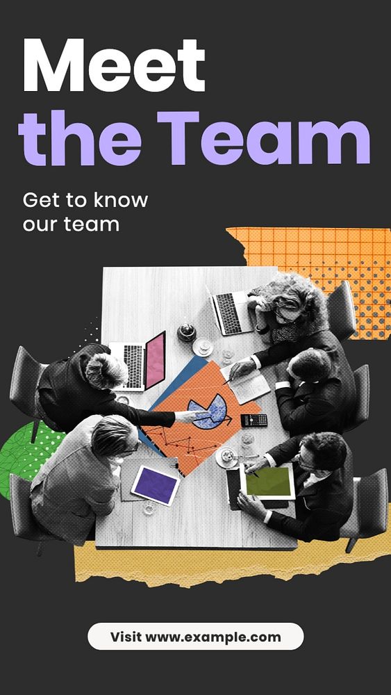 Meet our team social story template, editable Instagram design