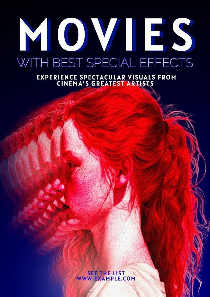 Special effects movies poster template, editable text and design