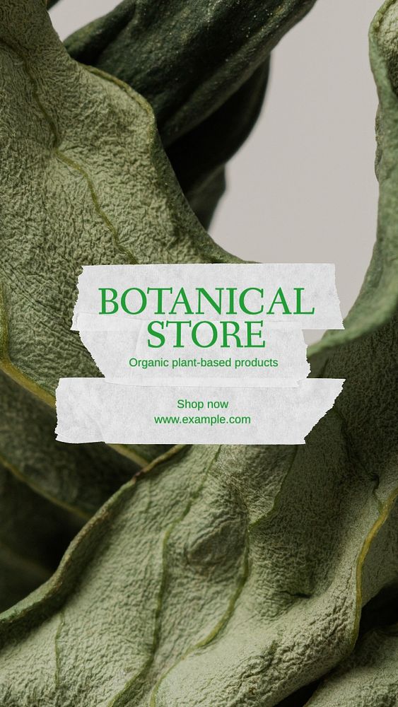 Botanical store Instagram post template, editable text