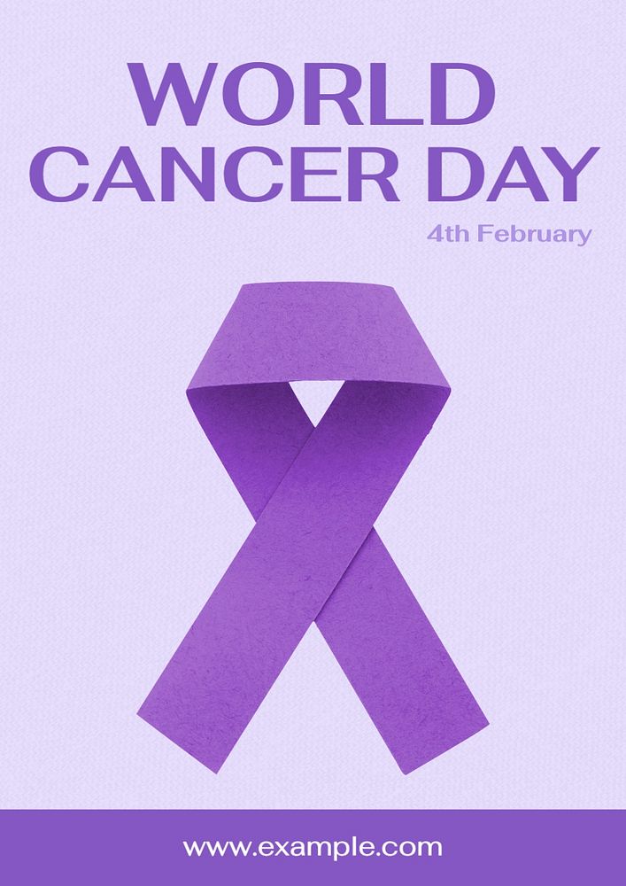 World cancer day poster template, editable text and design