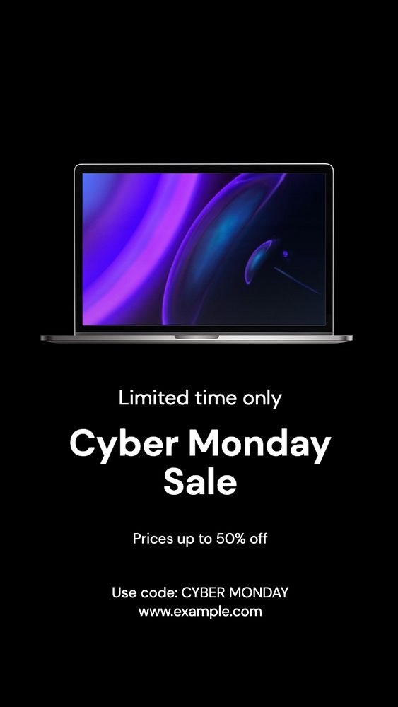 Cyber Monday sale social story template, editable Instagram design