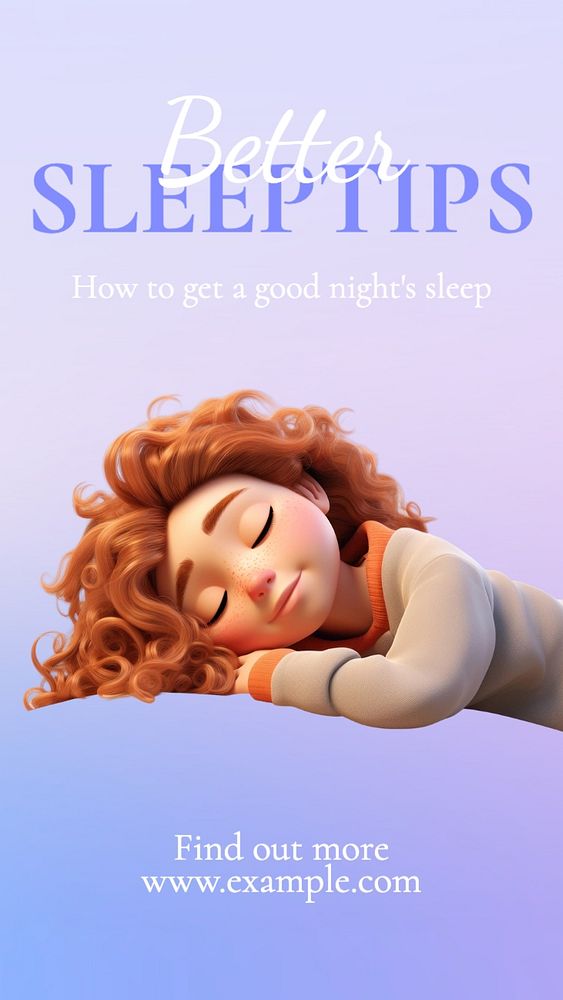 Better sleep tips Facebook story template, editable design