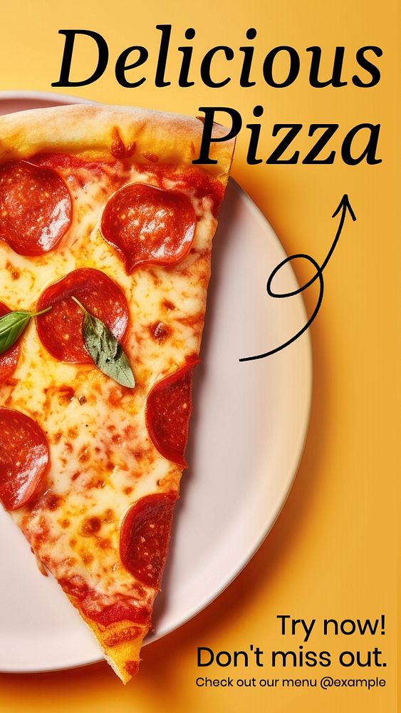 Pizza & restaurant Instagram post template, editable text