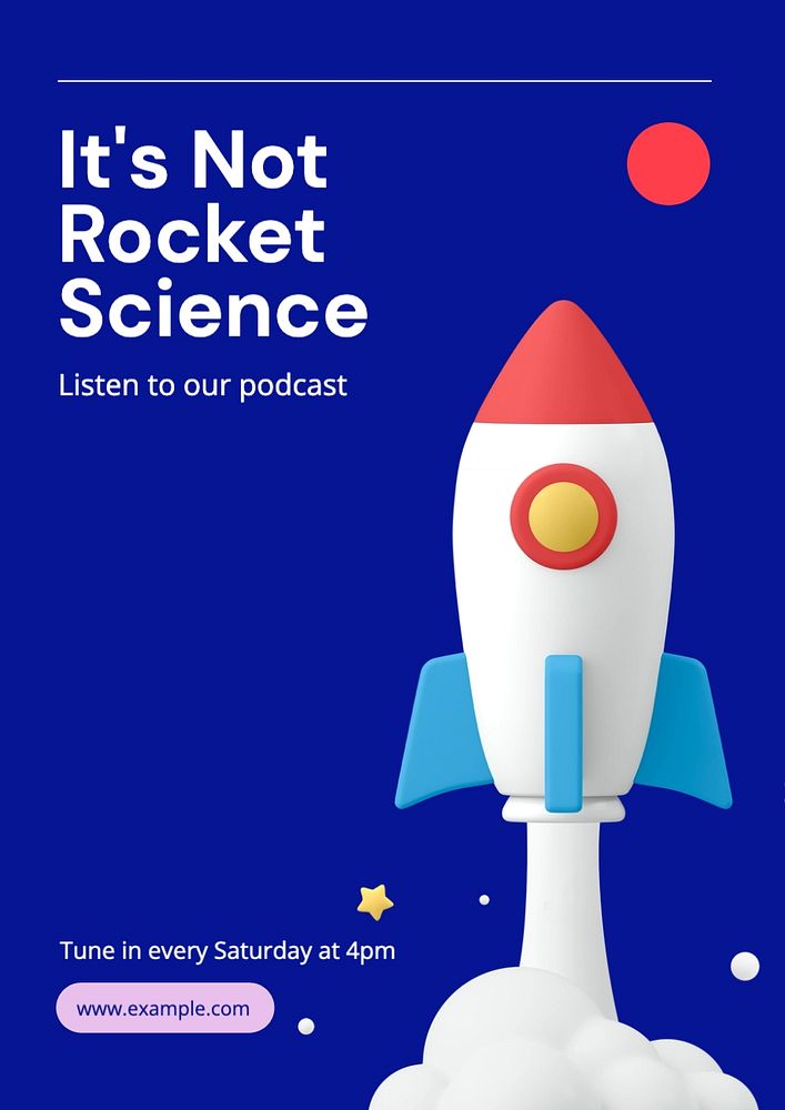 Science podcast poster template, editable text and design