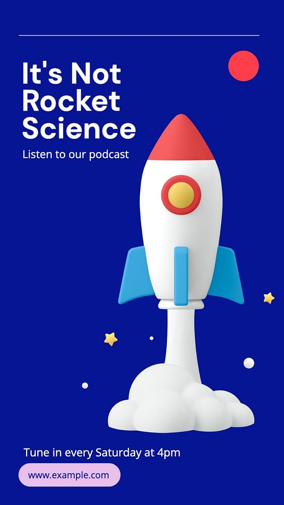 Science podcast Facebook story template, editable design