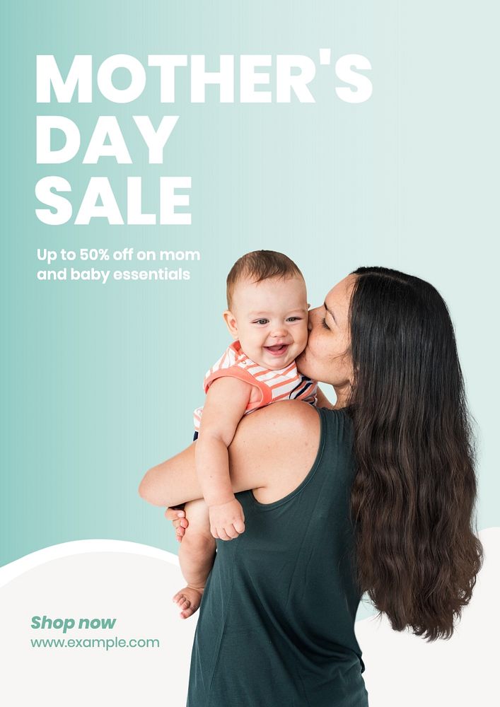 Mother's day sale poster template, editable text and design