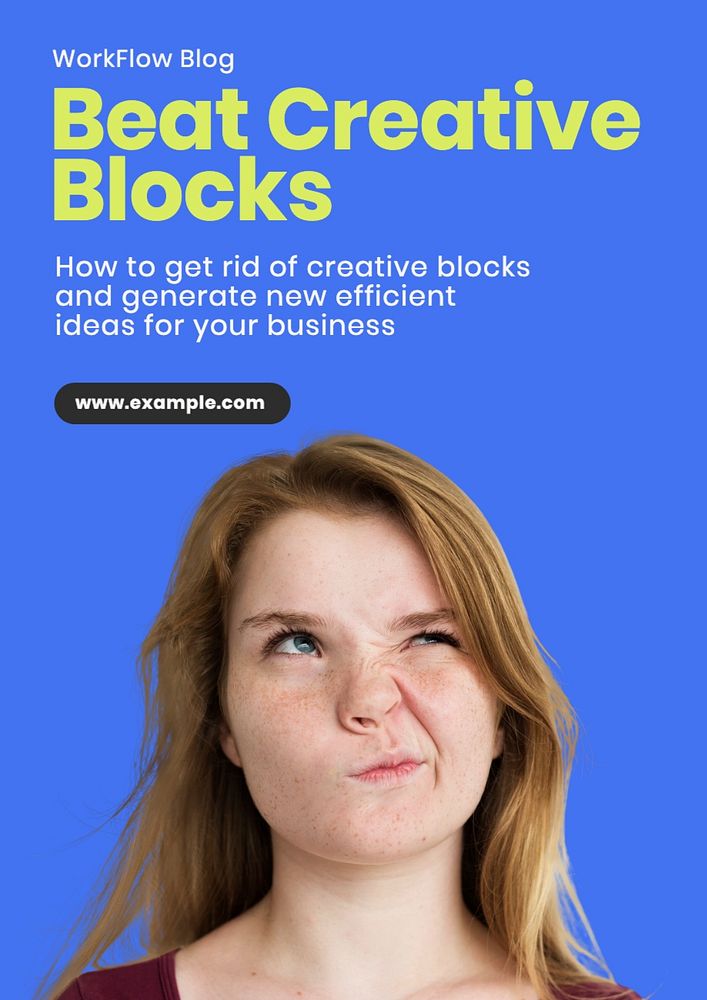 Creative blocks poster template, editable text and design