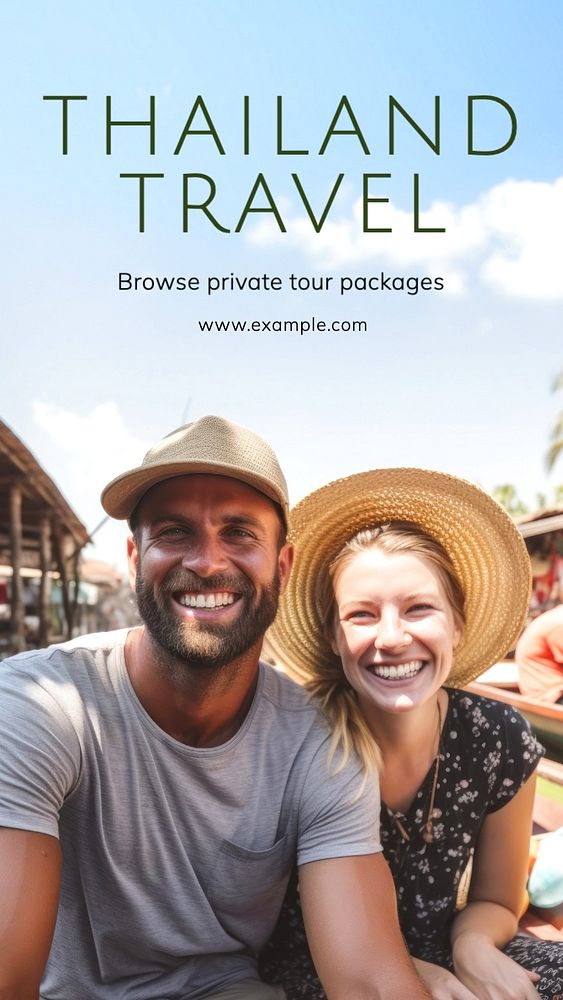 Thailand travel Instagram story template, editable text