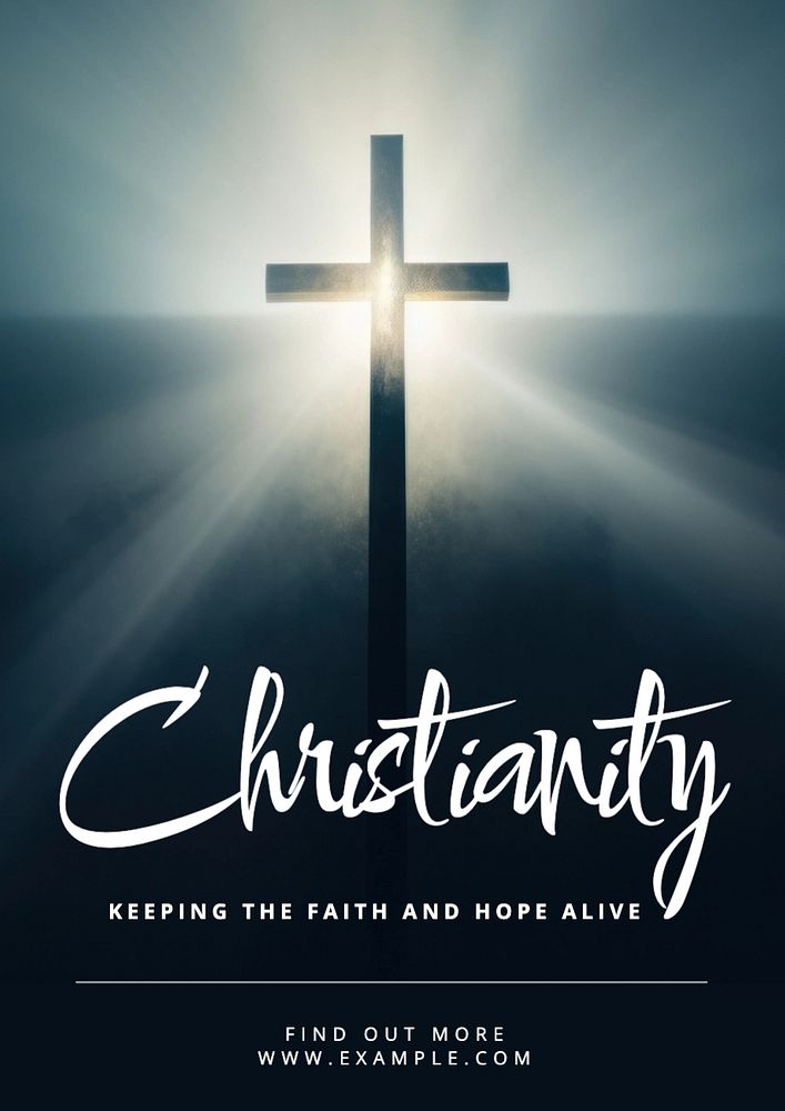 Christianity poster template, editable text and design