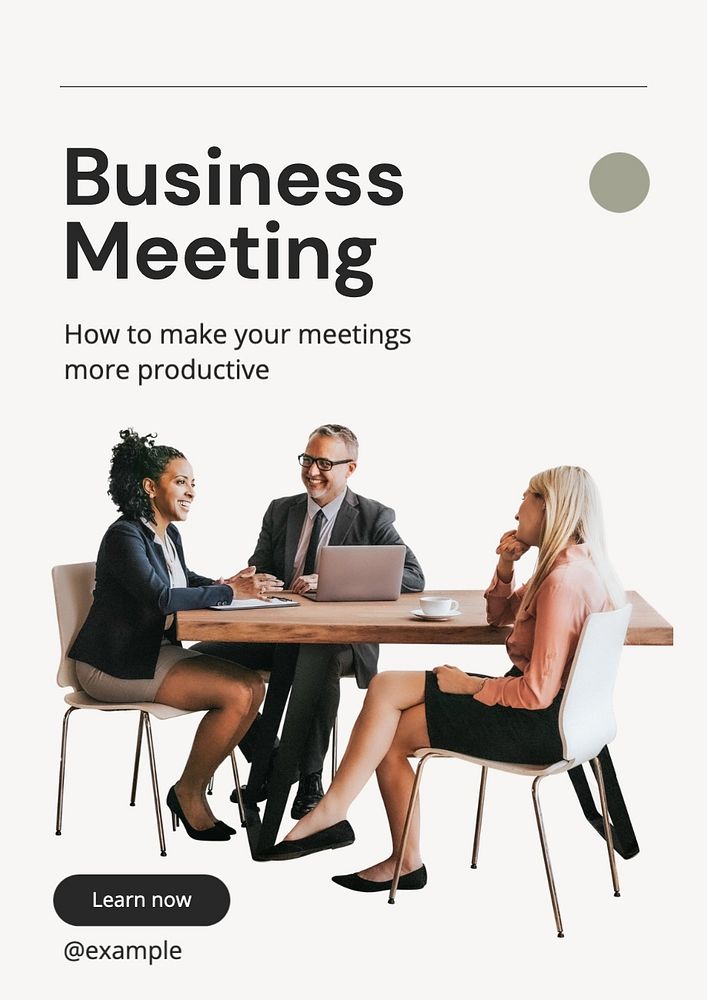 Business meeting poster template, editable text and design