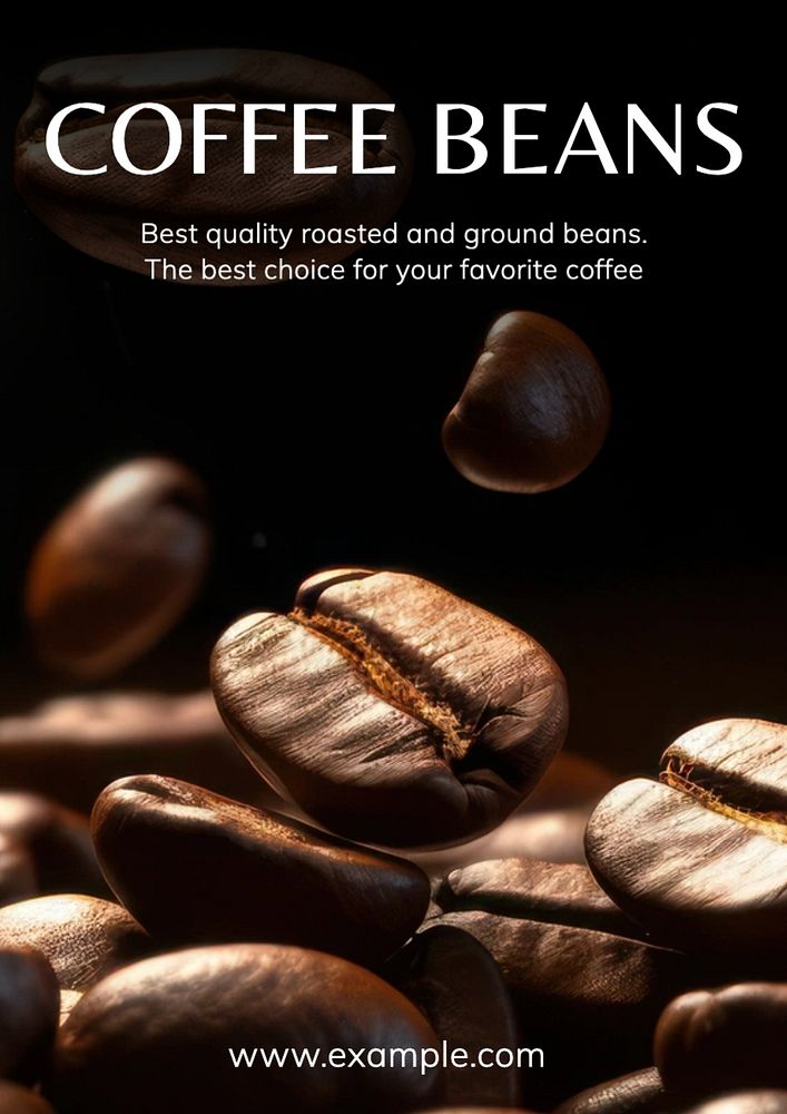 Best coffee beans poster template, editable text and design