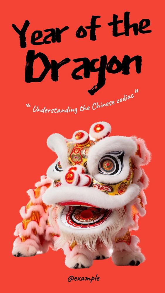 Chinese new year Instagram story template, Facebook story