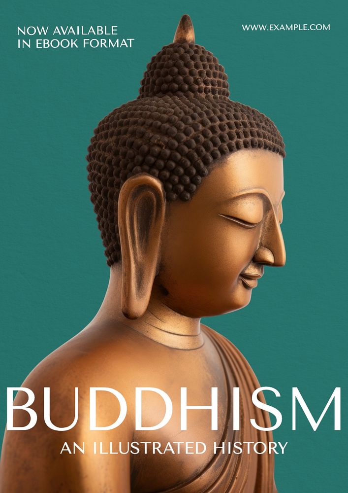 Buddhism history poster template, editable text and design