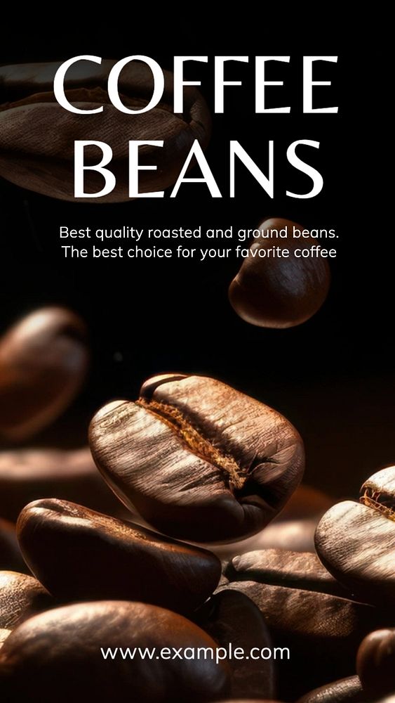 Best coffee beans Instagram story template, editable text