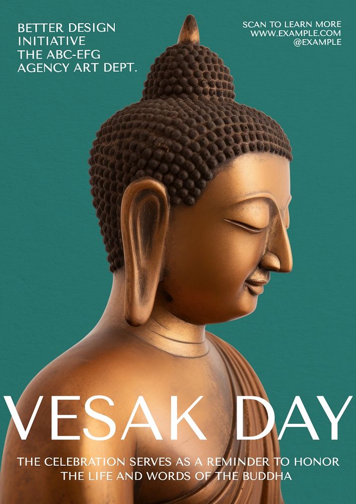 Vesak day poster template, editable text and design