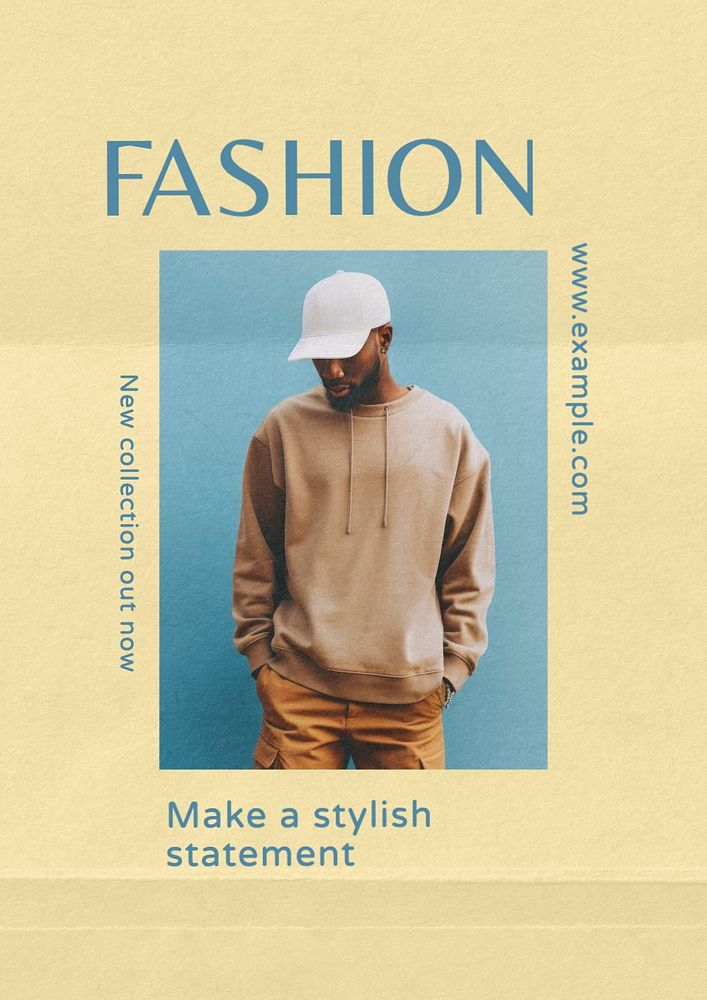 Fashion statement poster template, editable text and design