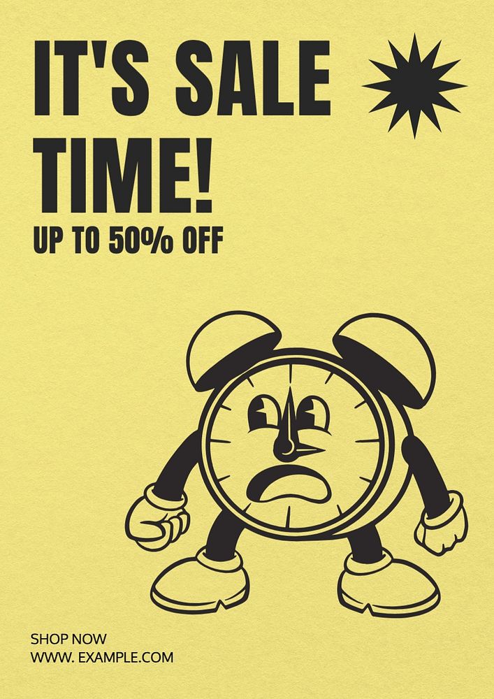 Sale time poster template, editable text and design