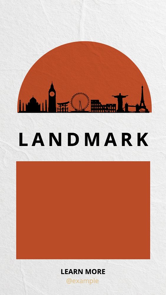 Landmark Instagram story template, editable text